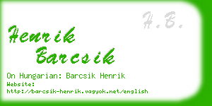 henrik barcsik business card